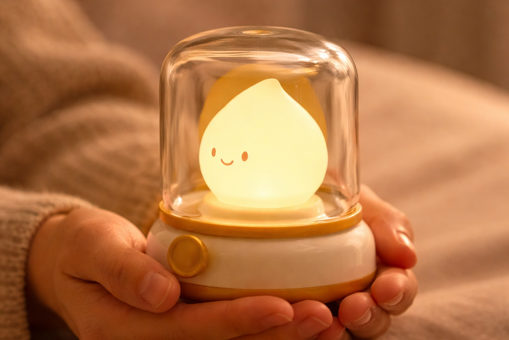 DreamVia™ Flameless Candle Night Light with White Noise