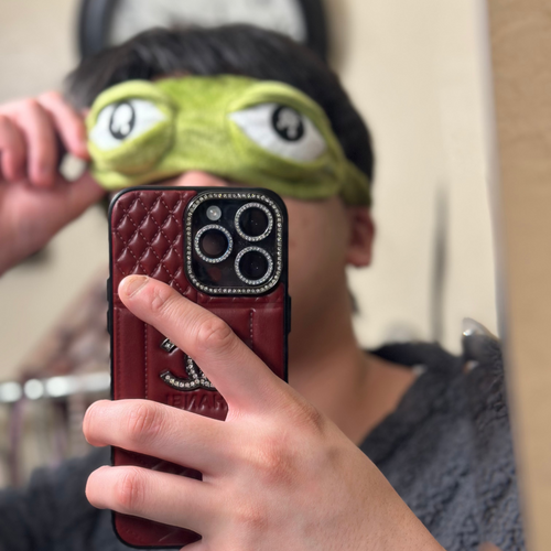 DreamVia™ Sad Frog Sleep Mask 🐸 – Cute Cozy Blindfold for Better Sleep