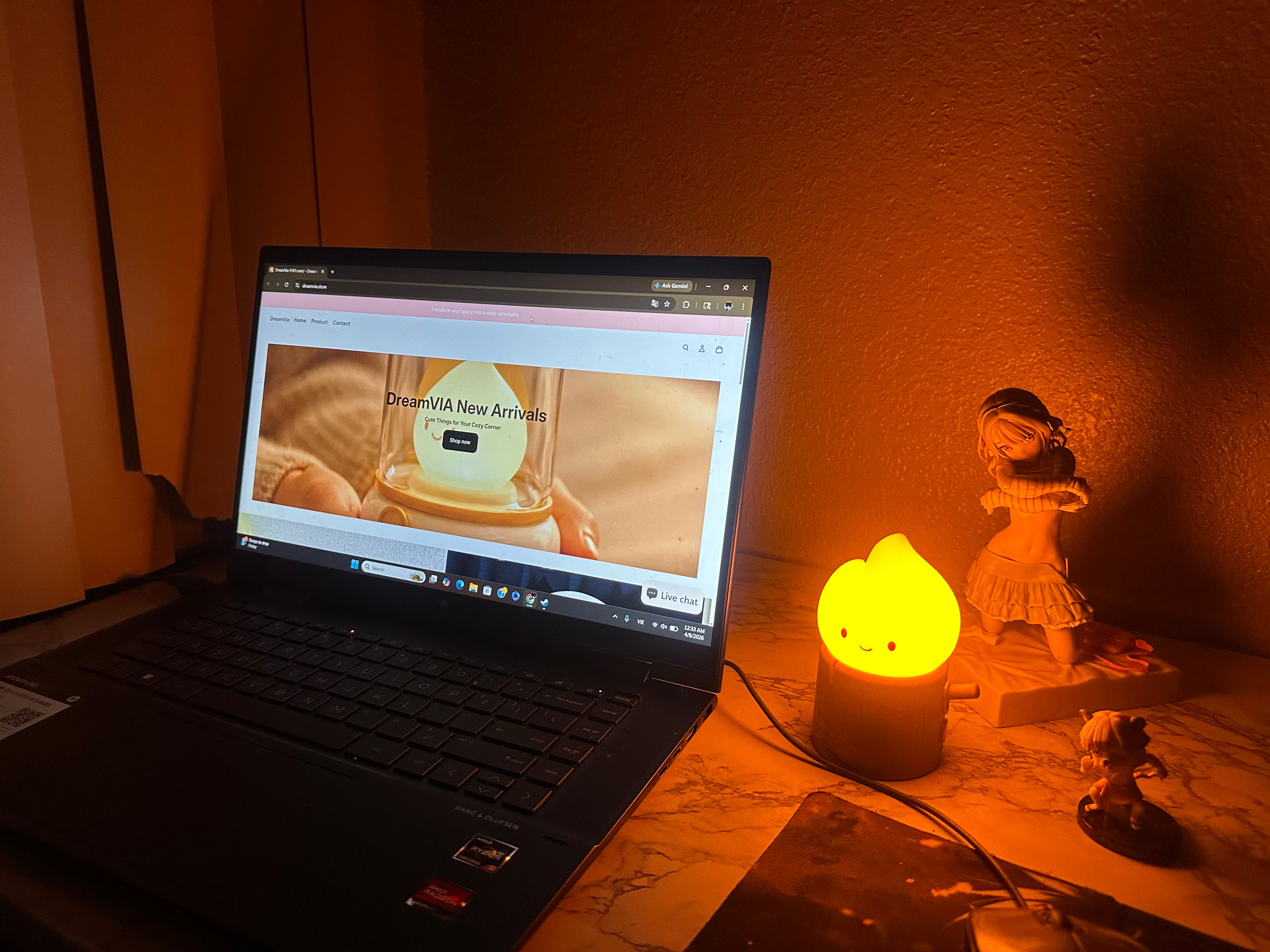 DreamVia™ Flameless Candle Night Light with White Noise