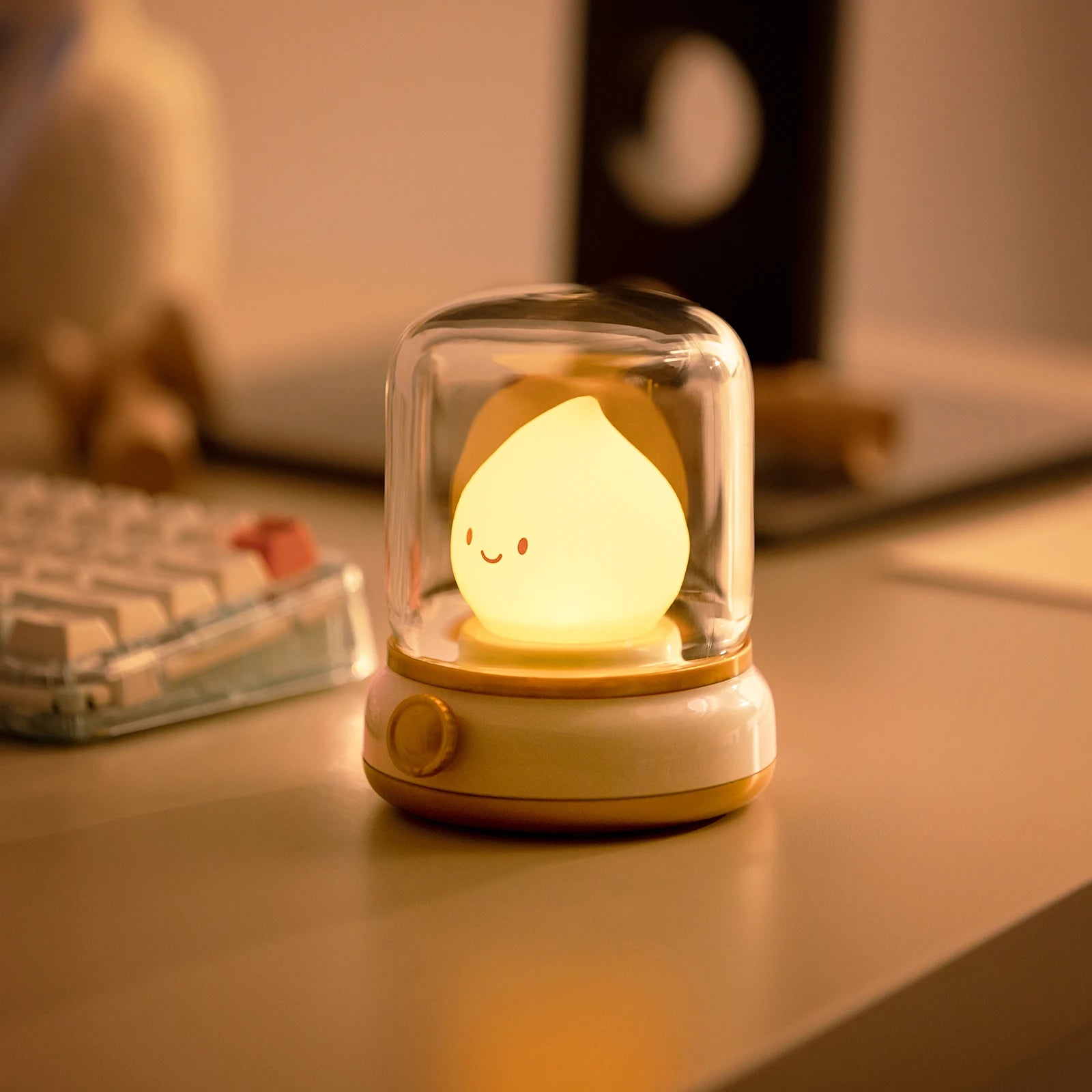 DreamVia™ Flameless Candle Night Light with White Noise